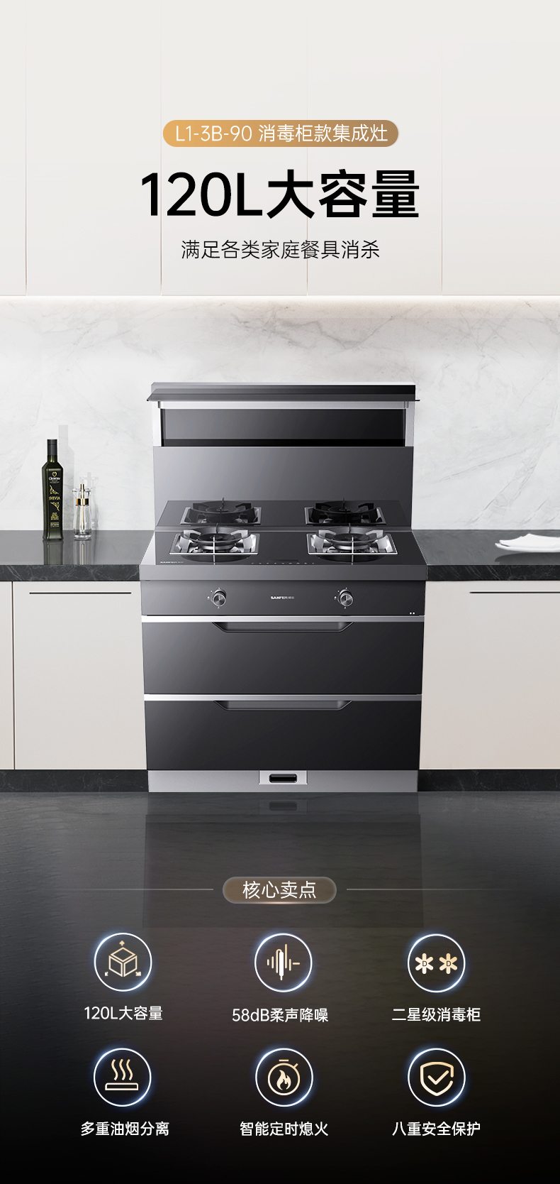帥豐理想L1消毒柜款集成灶