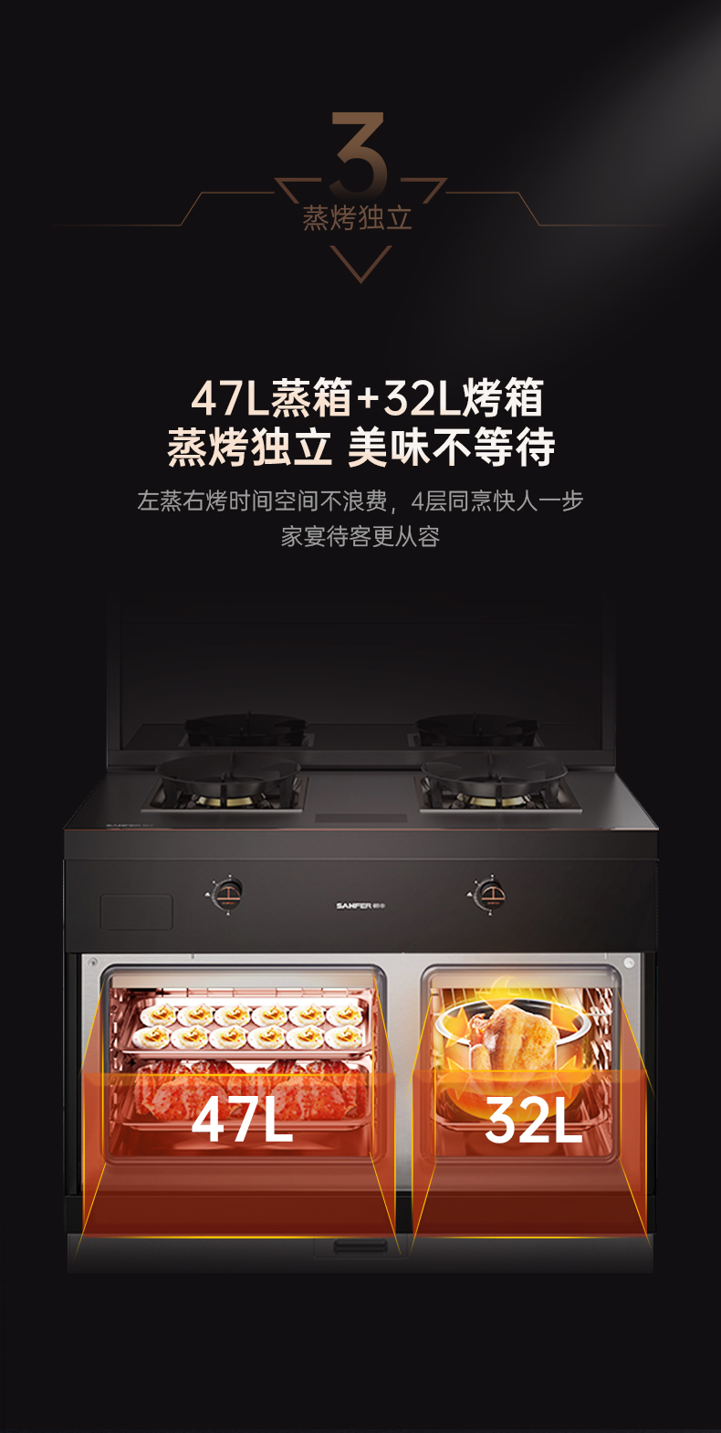 帥豐星辰X1雙子星蒸烤獨(dú)立(100)集成灶