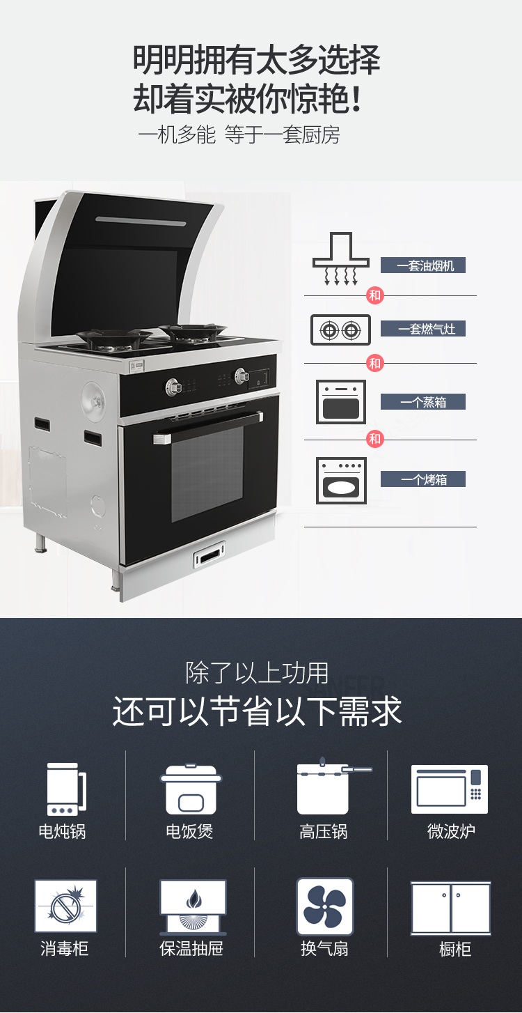 帥豐U7蒸烤一體集成灶