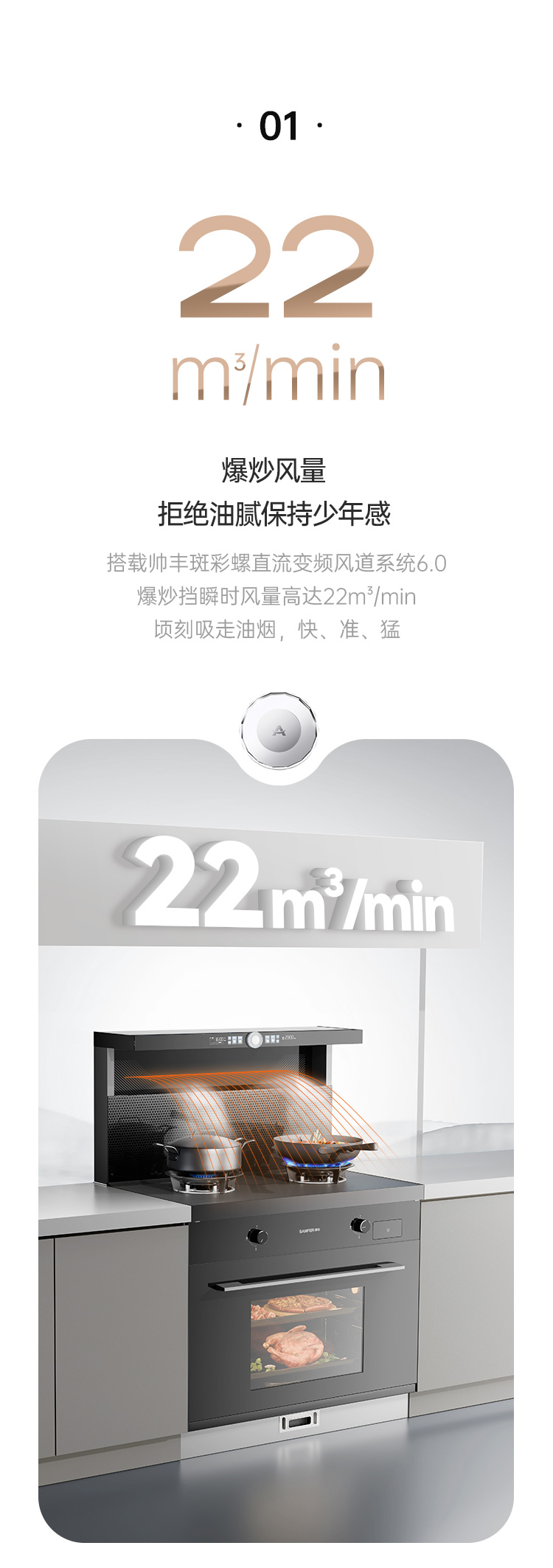 帥豐天機(jī)5星耀蒸烤一體集成灶